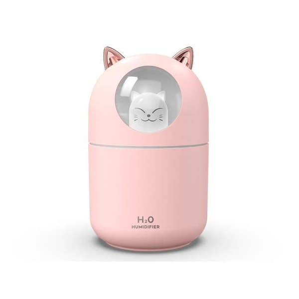Nattljusfuktare - TECHKIDS - H2O Cat Model - Rosa - 300 mL - Ultra tyst