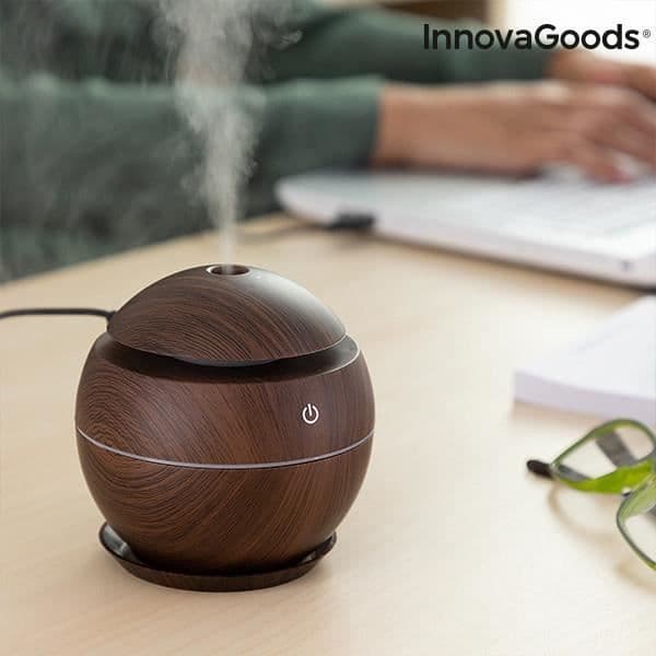 InnovaGoods Dark Walnut Mini Aroma Diffuser Luftfuktare