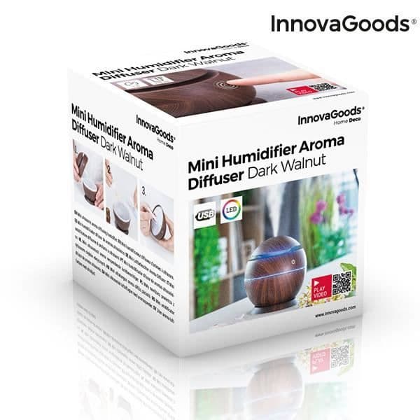 InnovaGoods Dark Walnut Mini Aroma Diffuser Luftfuktare