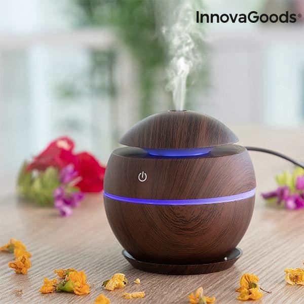 InnovaGoods Dark Walnut Mini Aroma Diffuser Luftfuktare