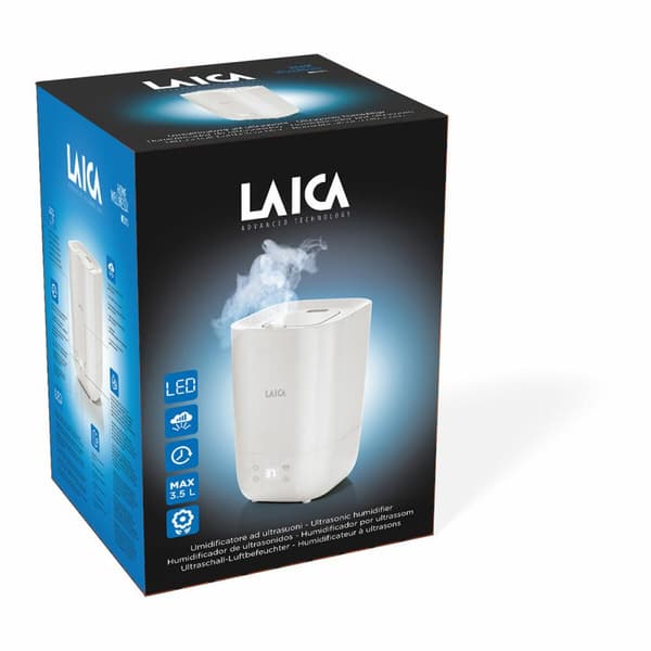 Ultralydsbefugter og aromadiffusor med LED LAICA 25 W 3,3 L Hvid