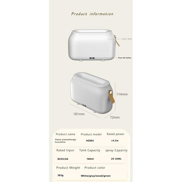 Aromaterapimaskin Luftfuktare/Diffusor HZ005 - Vit