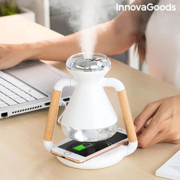 Misvolt InnovaGoods 3-i-1 Aroma Diffuser och trådlös laddare luftfuktare - Svart