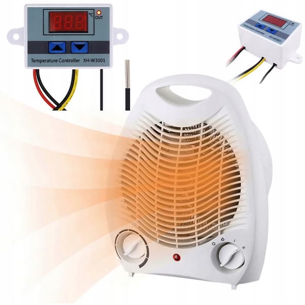 Tuuletin / sähkölämmitin 2000W säätimellä 2000W "White Pearl" + elektroninen termostaatti 110-240V XH-W3001 1500W