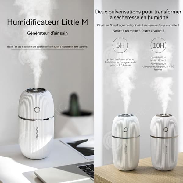 INN Mini Bärbar Luftfuktare USB Billuftfuktare LED-ljus med 7 färger Luftfuktare Liten