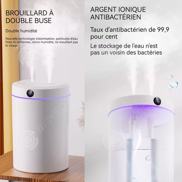 INN Luftfuktare 5 L Aroma Luftfuktare med 3 Dimlägen 36 dB Tyst 50H Runtime med 7 Färg Nattljus