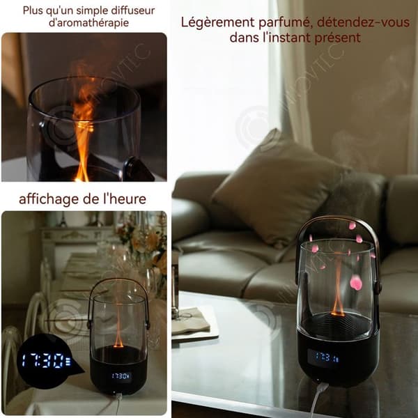 INN luftfuktare 200 ml simulerad flamspruta USB portabel luftfuktare varma och kalla färger 2 timinglägen