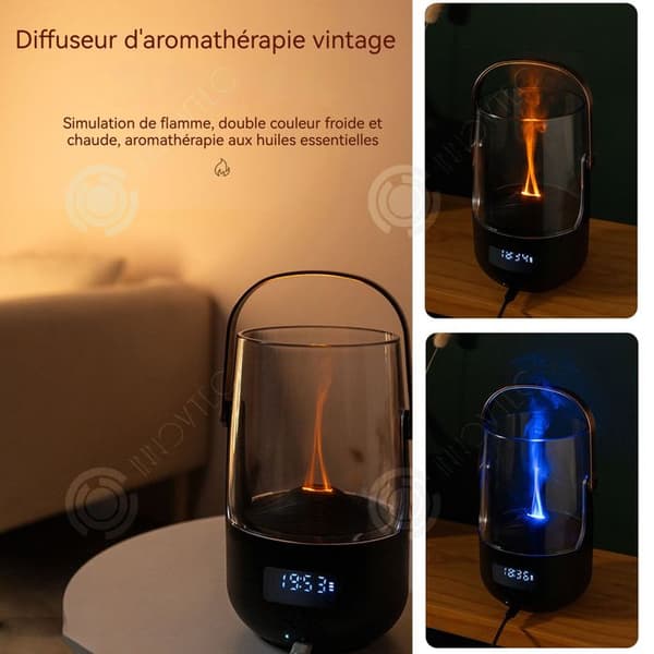 INN luftfuktare 200 ml simulerad flamspruta USB portabel luftfuktare varma och kalla färger 2 timinglägen