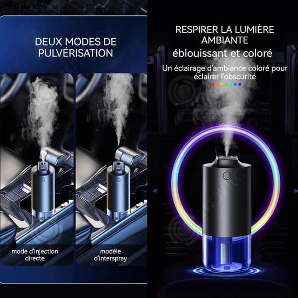 INN Sovrumsluftfuktare 1200mAh 15x7x7cm USB LED 250ML 2 Spraylägen Mute Aroma Diffuser Oil Diffuser