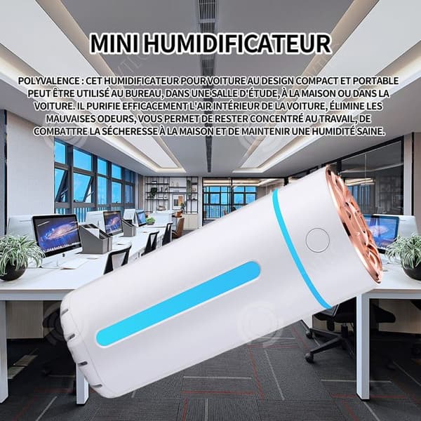 INN Luftfuktare mini luftfuktare 1,6-2w 5V vattentank kapacitet 360ml dimutgång 25-40ml/h dimma 7x7x16,5cm vit