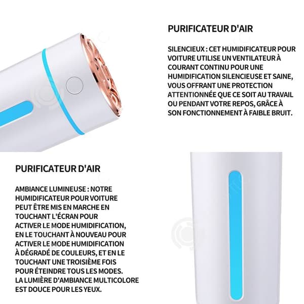 INN Luftfuktare mini luftfuktare 1,6-2w 5V vattentank kapacitet 360ml dimutgång 25-40ml/h dimma 7x7x16,5cm vit