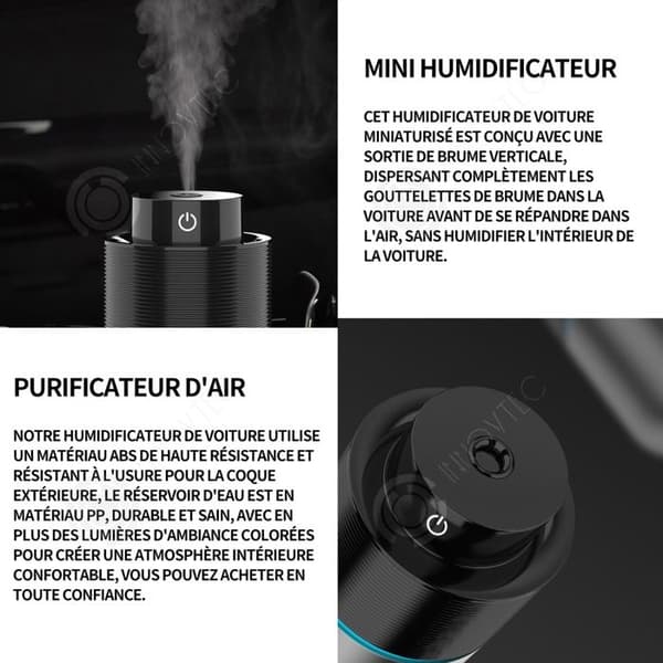INN Luftfuktare USB mini luftfuktare 3w tyst design vattentank kapacitet 200ml dimma 70x148mm klassisk grå