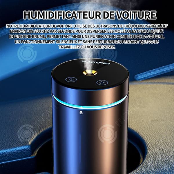 INN Smart billuftfuktare 3w Tyst Design 300ml vattentank Uppladdningsbart litiumbatteri Blå