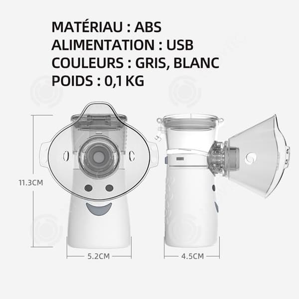 INN Nebulisator 0,1 kg luftfuktare atomizern är utrustad med ett batteri med hög kapacitet för lång livslängd för nebulisatorn