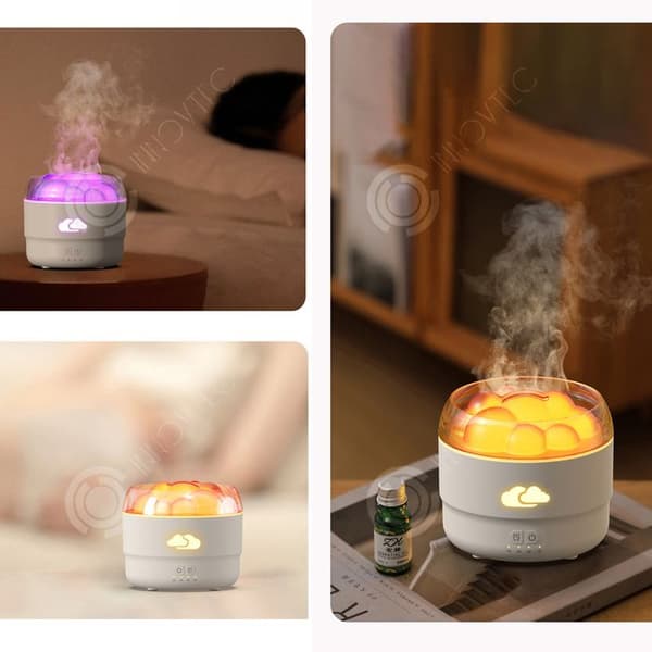 INN luftfuktare 250 ml tyst spridare för eterisk olja med 3 timers och LED-ljus för yogamassage i sovrummet