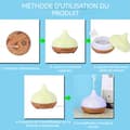 Miniatyrbild 4 av 4: Fuktighetsgivare 400ml mini fuktighetsgivare fuktgivande luft fuktande aromaterapimaskin med 7 typer av ljus