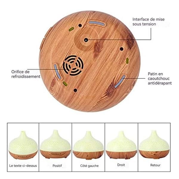 Fuktighetsgivare 400ml mini fuktighetsgivare fuktgivande luft fuktande aromaterapimaskin med 7 typer av ljus