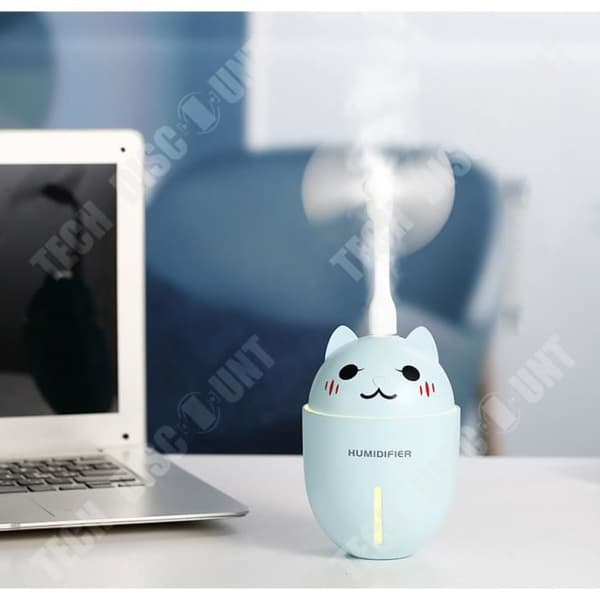 TD® 3-i-1 USB Luftfuktare 320ml Cool Mist Mini Ultrasonic Luftfuktare med LED-ljus (blått)