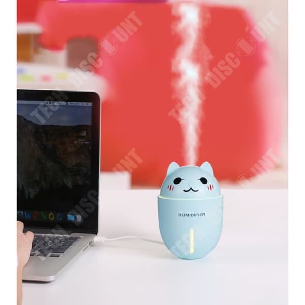 TD® 3-i-1 USB Luftfuktare 320ml Cool Mist Mini Ultrasonic Luftfuktare med LED-ljus (blått)