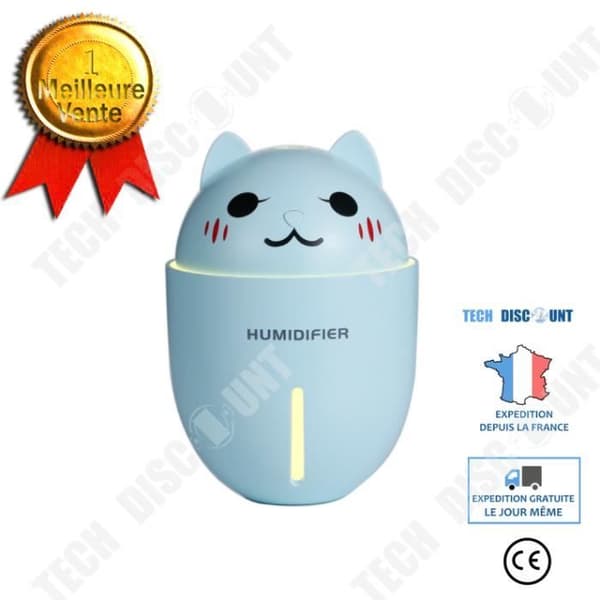 TD® 3-i-1 USB Luftfuktare 320ml Cool Mist Mini Ultrasonic Luftfuktare med LED-ljus (blått)