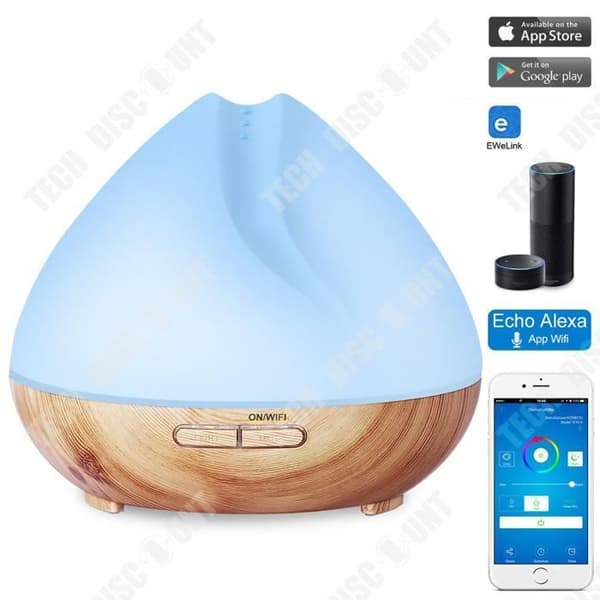 TD® Aroma Diffuser Luftfuktare WiFi Smart Aroma Diffuser Röstassistent Röststyrning 400ML Diffuser Luftfuktare
