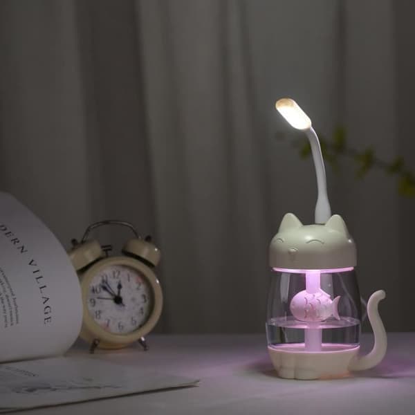 3 i 1 led luftfuktare, luftbefuktare inomhus, tyst luftbefuktare för hemmet, bil - vit