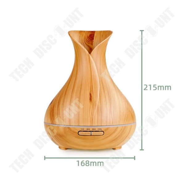TD® Färgglad träfibrer tyst vas Aroma Diffuser Ultraljudsluftfuktare Aromaterapi Luftfuktare Desktop Aromaterapi