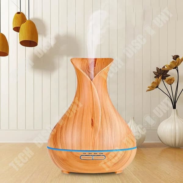 TD® Färgglad träfibrer tyst vas Aroma Diffuser Ultraljudsluftfuktare Aromaterapi Luftfuktare Desktop Aromaterapi