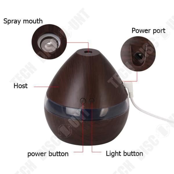 TD® Ultrasonic Essential Oil Diffuser Aroma Luftfuktare - Air Healing Treatment