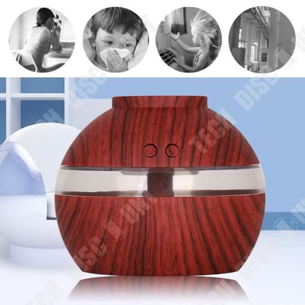 TD® LED luftfuktare Aroma eterisk olja Ultraljud Aromaterapi - Behandlingsluftrenare för sovrum