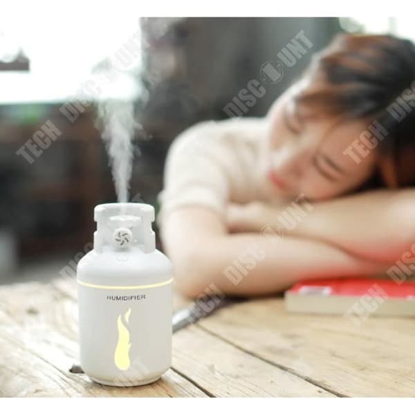 TD® HUMIDIFIER Mini Gas Tank Form med Aroma LED och luftfuktare Diffuser - Luftbehandling Hemrenare