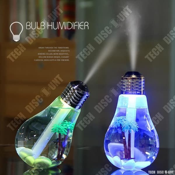 TD® Luftfuktare Glödlampa Hem Baby Sovrum Tyst kontor Ultraljud Aromaterapi Diffuser Nattljus Atomizer