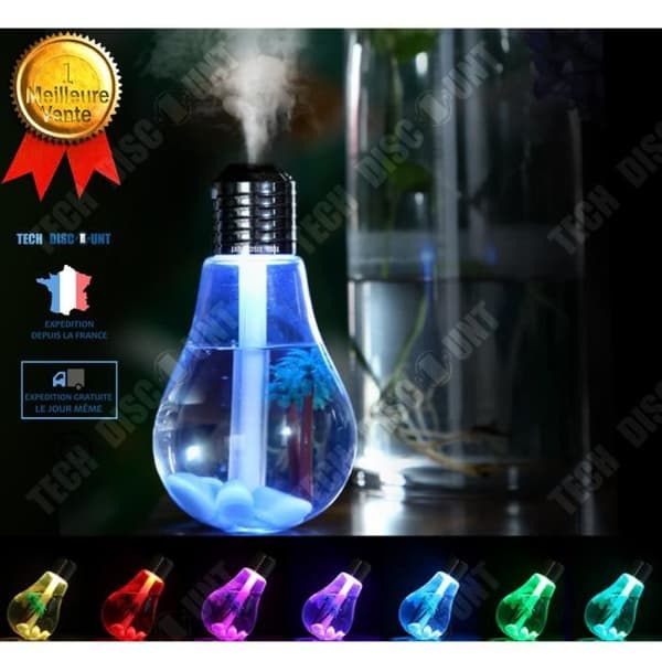 TD® Luftfuktare Glödlampa Hem Baby Sovrum Tyst kontor Ultraljud Aromaterapi Diffuser Nattljus Atomizer