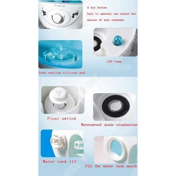 TD® Luftfuktare Hem Baby Sovrum Tyst Kontorsrenare Ultraljud Aromaterapi Diffuser Nattljus Atomizer