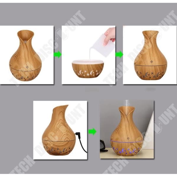 TD® Aroma Diffuser Träkornsluftfuktare Träkorn Aroma Diffuser ihålig eterisk oljerening
