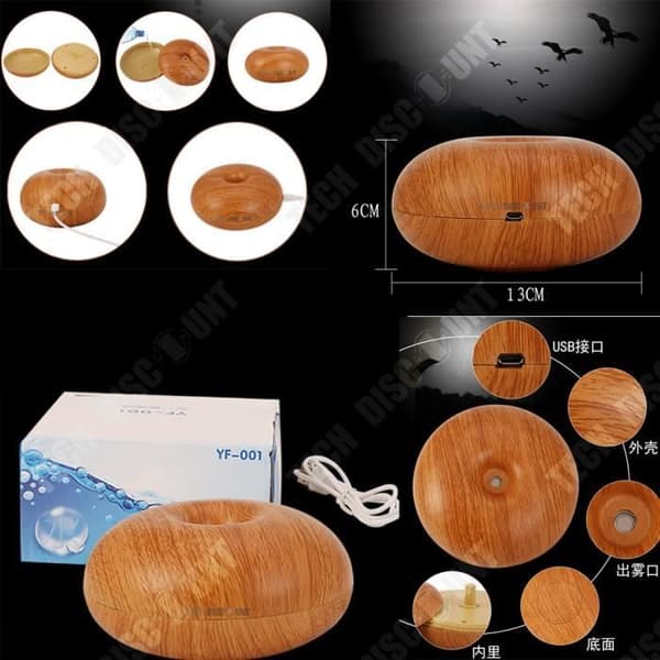 Woodgrain TD® luftfuktare 175ml Lätt att använda Kan användas som aromaterapidiffusor