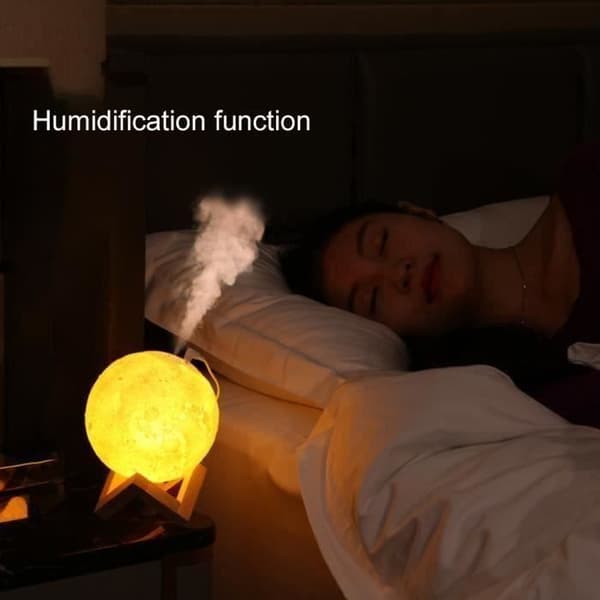 880ML Luftfuktare 3D Moon Lamp light Diffuser Aroma Essential Oil USB Ultrasonic Luftfuktare Mist Purifier