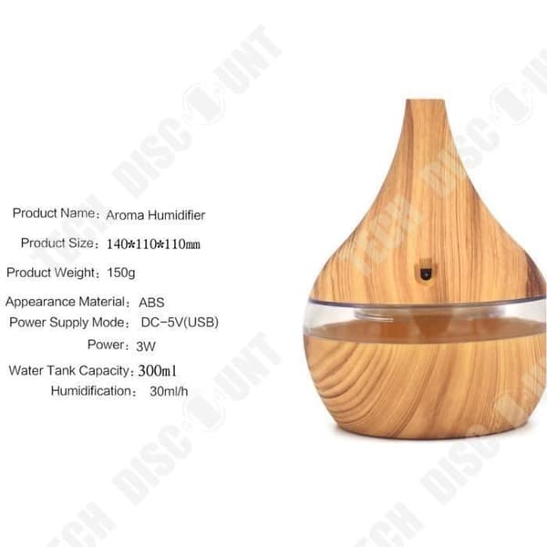 TD® Luftfuktare LED Air Aroma Essential Oil Ultrasonic Aromatherapy - Flerfärgad luftrenare behandling för
