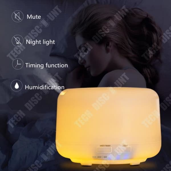 TD® Luftfuktare Hem Baby Sovrum Nattljus Tyst Barn eteriska oljor Renare Diffusor Aromaterapi
