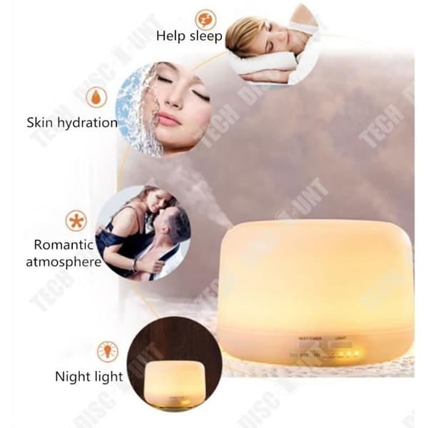 TD® Luftfuktare Hem Baby Sovrum Nattljus Tyst Barn eteriska oljor Renare Diffusor Aromaterapi