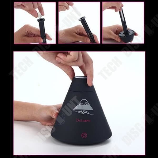 TD® Mini Conical Ultrasonic Luftfuktare USB LED - Luftrenare - Luminous Aroma Diffuser Essential Oil Black Parfym