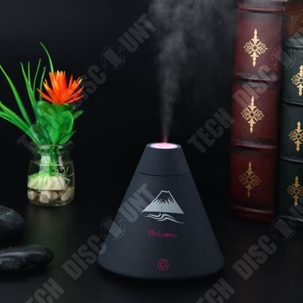 TD® Mini Conical Ultrasonic Luftfuktare USB LED - Luftrenare - Luminous Aroma Diffuser Essential Oil Black Parfym