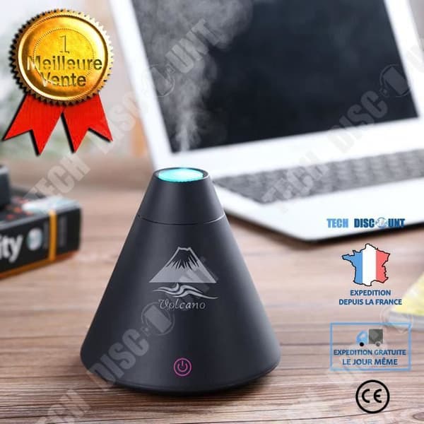 TD® Mini Conical Ultrasonic Luftfuktare USB LED - Luftrenare - Luminous Aroma Diffuser Essential Oil Black Parfym