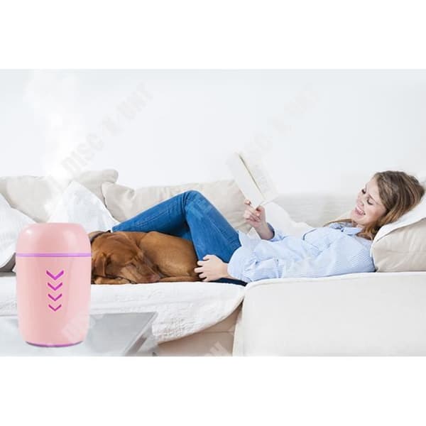 TD® 3 i 1 söt LED-luftfuktare för hund - Fläkt Luftfuktare Diffuser Purifier Atomizer