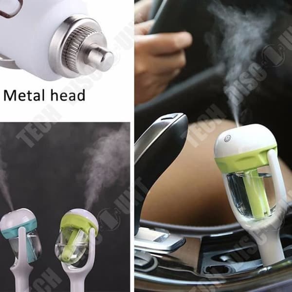 TD® Mini automatisk luftfuktare för bil - Luftrenare Diffuser eteriska oljor och doft - Bärbar - GRÖN 12V