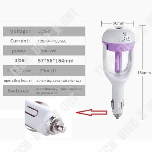 TD® Mini automatisk luftfuktare för bil - Luftrenare Diffuser eteriska oljor och doft - Bärbar - GRÖN 12V