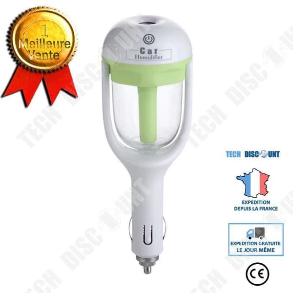 TD® Mini automatisk luftfuktare för bil - Luftrenare Diffuser eteriska oljor och doft - Bärbar - GRÖN 12V