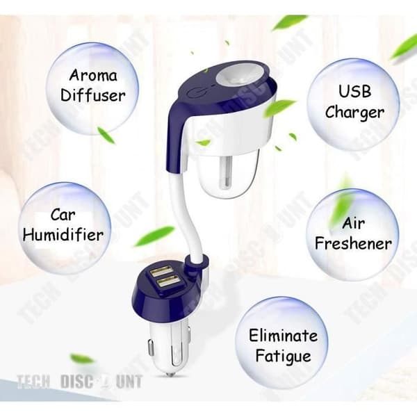 TD® luftfuktare bil usb elektrisk cigarettändare snabbladdning laddare 3.0 tyst elektrisk renare desorisa