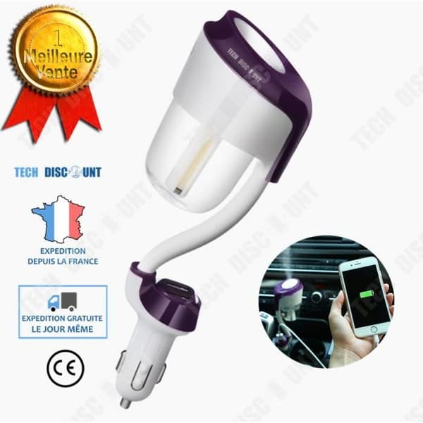 TD® luftfuktare bil usb elektrisk cigarettändare snabbladdning laddare 3.0 tyst elektrisk renare desorisa