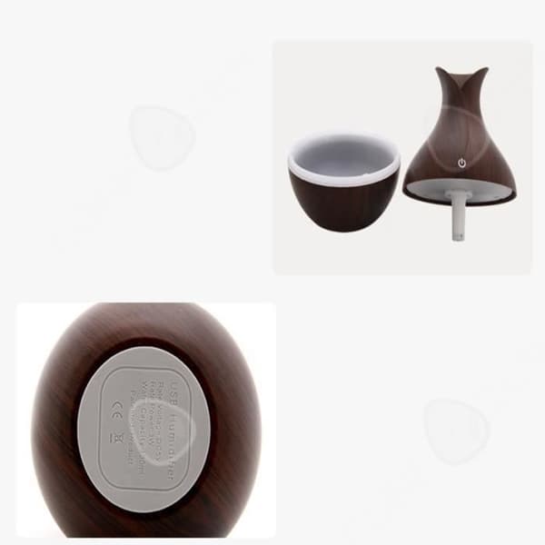CONFO® Vas Luftfuktare Bärbar Kontor Bil Sovrum USB Laddning Wood Grain Aromaterapi Luftfuktare